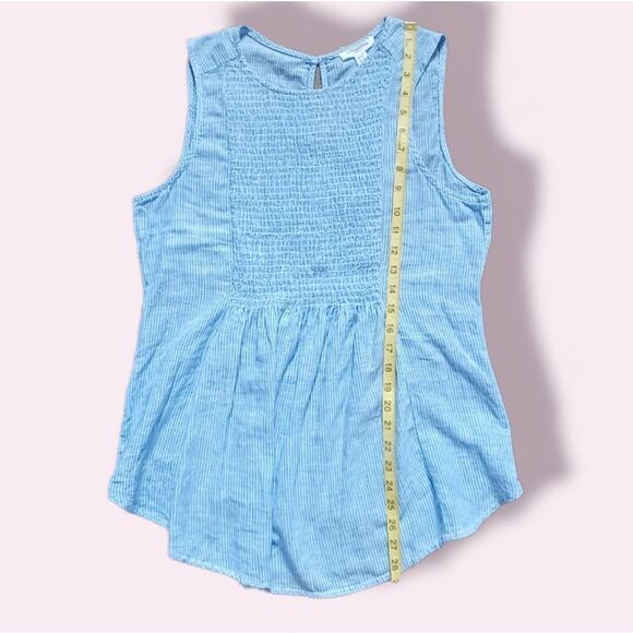 Beach lunch lounge blouse light blue / white stripes  Size S - Picture 5 of 6